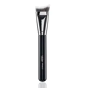 VEGA PROFESSIONAL Cheek Hug Contour Brush, Soft Bristles, Copper Furrele, Wooden Handle, (VPPMB-07)