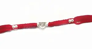 Ram Name Silver Plated Thread Bracelet for Brother | Handmade Religious Band with Charm | Raksha Bandhan Gift for Men