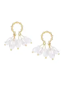 Kairangi Earrings For Women Gold Tone Oval Shape Pearl Drop Earrings For Women and Girls