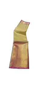 Golden Tissue with pink skirt women's wear saree