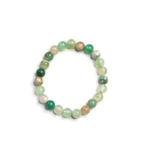 The Cosmic Connect Natural Green Flower Agate Crystals Bracelets Energized and Affirmed Stone Bracelets, Beauty Enhancement, Jewellery for Woman and Man