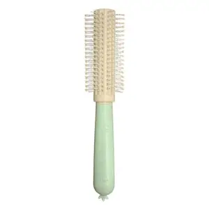 Round Hair Brush with Strong & Flexible Nylon Bristles having Anti-static Ball Tips, For Grooming, Straightening, Smoothing, Detangling Hair