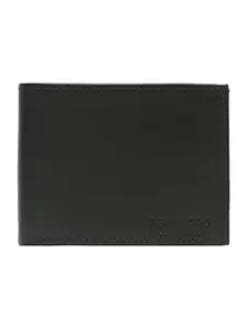 TEAKWOOD LEATHERS Teakwood Genuine Leather RFID Protected Two Fold Wallet for Men (Black)