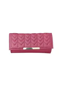 Z K Enterprises Designer Quilted Ladies Wallet – Fashionable Card Organizer with Chic Diagonal Stitching for Everyday Use (Wine)