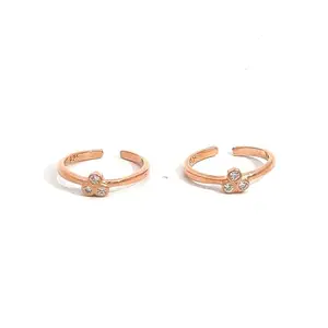 PurpleLuck Kriti Sterling Silver Rose Gold Toe Rings | Rakhi Rakshabandhan Gift for Sister Bhabhi, Gifts for Girlfriend, Gifts for Women and Girls| With Certificate of Authenticity and 925 Stamp