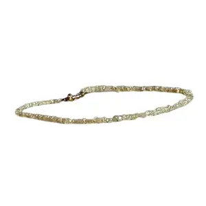 RRJEWELZ Yellow Diamond Rondelle Beaded Bracelet – Faceted 2-2.5mm Yellow Stones with Silver Lock – 7 Inch Adjustable link Bracelet for Men & Women|LCBR_RR_06679