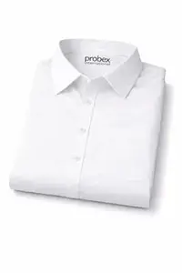 PROBEX INTERNATIONAL Men's Cotton Blend Solid Shirt with Spread Collared Full Sleeve Curved Hemline Button Closure Slim Fit and One Pocket | Shirt for Man Full Sleeve