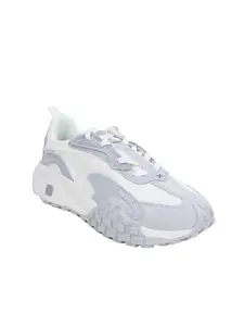 XTEP White & Grey Solid Marking Rubber Outsole 70's Sereis Retro Casual Shoes for Men -Euro 45