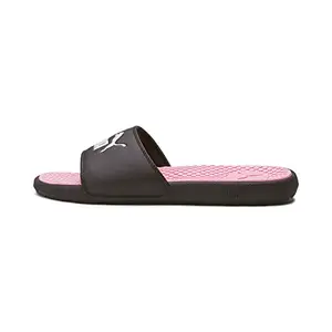Puma womens Cool Cat Wns Black-White-Pale Pink Slides - 7 UK (371013-03)