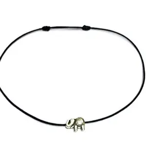 Brass Animals Anklet for Women (Silver, Black)