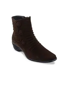 Shuz Touch Women and Girls Smart Zipper Close-up Casual Ankle Boots - Brown | Size : 6