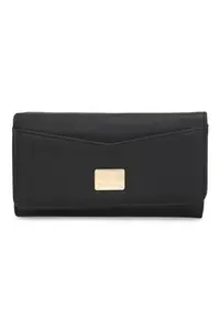 Van Heusen Women Polyurethane Black Solid Casual Wallets