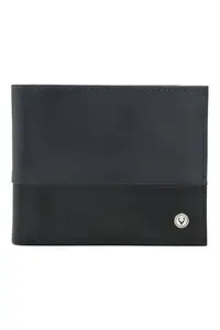 Allen Solly Men Navy Patterned Genuine Leather Wallet