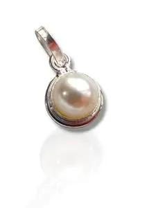 Natural Pearl/Moti Pendant Silver Plated Pendant Locket Unisex Silver Pearl