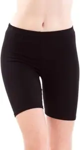 Amkr Fashion Sports Solid Women Black Cycling Shorts ()_APS-BT-001B Black 36 1