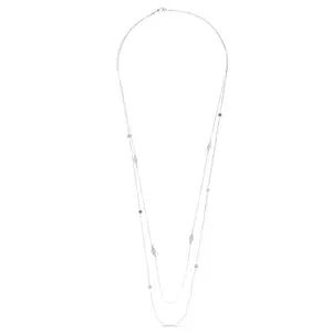 Accessorize Sterling Silver Plated Long Leaf Necklace