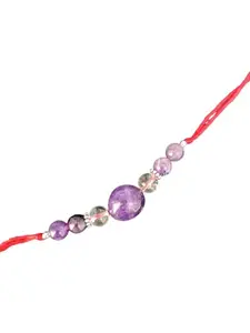 Shivalaya Gems Crystal Natural Amethyst Round Shape Stone Rakhi | Agate Rakhi