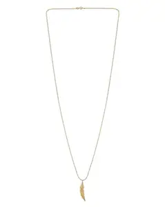Carlton London Women & Girls Gold Plated with Zirconia Dangling Leaf Pendant with Long Chain Necklace