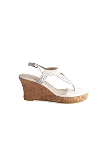 ERIDANI Women's Faux Leather Willa Fashion Heeled Sandal (White, 3Uk)
