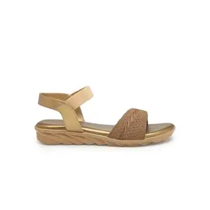 SNEAKERSVILLA Fancy Trending and Comfort Flat Sandal for Women and Girl (Copper, 7)