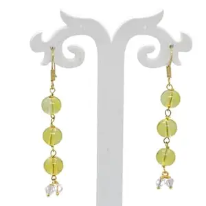 Polished Citrine Glass Stone 8 mm Round Stud Earrings for Girls & Women