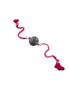 Shyam Enterprises_Floral Motif Design Oxidised Stone Rakhi ||Rakshabandhan || Traditional Design Stone ||Rakhi for Brother With Roli chawal