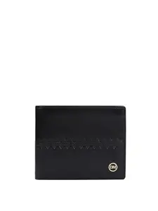 Da Milano RFID Protected Leather Wallet for Men with Card Slot - Black