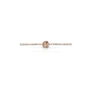 Nipura Rosegold Clover Bead Bolo-bracelet For Women and Girls, Rose Gold Plated Bracelet with Zircon Gemstone - Ideal gift for ladies - White