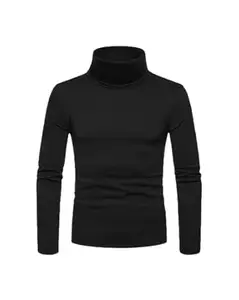 Enitor Men T-Shirt || Full Sleeve High Neck Tshirt for Men Black