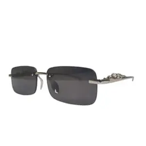 Creature MC Stan goggles Rimless Unisex Sunglasses Retro Vintage Gold Frame Rectangular Premium Designer