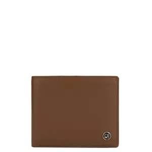 Da Milano Plain Leather Wallet for Men with Card Slot - Cognac