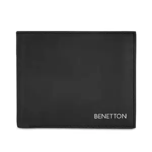 United Colors Of Benetton Corso Men Global Coin Wallet - Black, No. of Card Slots - 4