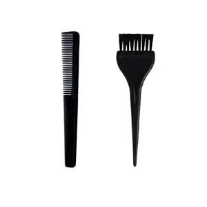 ZAUKY 1PCS Black Carbon Antistatic Comb Beard Comb Shaper And For Small Beard comb WIith 1PCS HAIR DYE PLASTIC BRUSH (COMBO PACK)