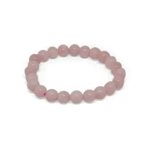 Divyapunj Lab Certified Original & Natural Crystal Rose Quartz 8mm Bracelet for Unisex | Round Beads Bracelet for Unisex Adult for Promotes Love and Emotional Healing | Light Pink