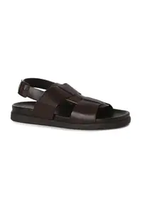 Louis Philippe Men Brown Textured Sandals