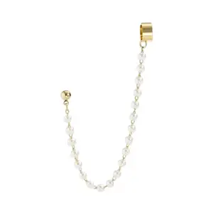 Yu Fashions Golden Single Pc Pearl Chain Korean EarHook Earring