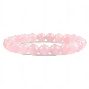 Rose Quartz Beaded Bracelet, 10 mm Beads