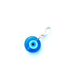 Evil Eye Clip On Charm, Gold Evil Eye Pendant, Keyring, Protect, Pet Collar, Bag Charm, Zipper Pull, Necklace, Bracelet, Women’s, Birthday dog tag (Sky Blue)