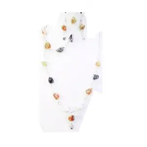 Gemstone Tumble Silver Necklace