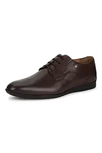 Louis Philippe Men Brown Leather Derby Shoes
