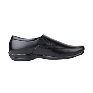 HIKBI Synthetic Leather Formal Shoes Slip On/Best for Office Wear Black