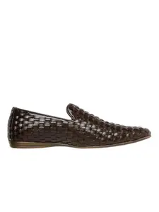 San Frissco Leather Basketweave Handcrafted Leather Slip-Ons Regular Styling Cushioned Footbed/Comfortable Fashionable Stylish Flexible for Men/Size : 10 (Brown)