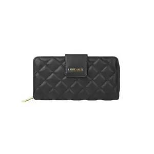 Lavie Zipper Diamond PU Women's Casual Wear Wallet (Black, Large)