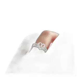 Lila Valentine Ring Heart Alphabet 'A' Promise Propose Engagement Wedding Anniversary Brass, Stainless Steel, Copper, Alloy Cubic Zirconia Ring (BZR_HC352-Silver(A) AlphabetHrtRng(M:01))