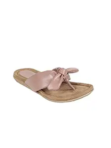 MONROW Ronnda Leather Flat for Women, Pink, UK-4 | Casual & Formal Sandals | Stylish, Comfortable & Durable | Occasion Wear