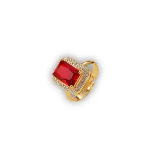 BlackBox Retro Style Ruby Stainless Steel Ring | Vintage-Inspired Design with Rich Ruby Stone | Sophisticated Jewelry for Women | Ideal Gift for Her