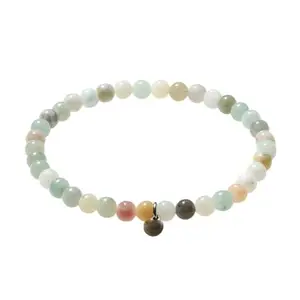 AAMRAPALI SILVER GEMS AAMRAPALI Multi-Amazonite Bracelet Mini | Stone Beads Bracelet | Focus on Heart Chakra | Stunning Gem Patterns Tones | I am healing at my own pace. Multi-Amazonite is the hopeful stone. It promotes ha