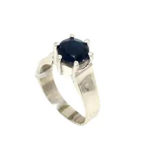 Rajasthan Gems Mens Ring 925 Sterling Silver Natural Blue Onyx Gem Stone Women Men Unisex Handmade Gift j758