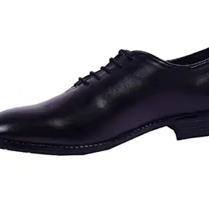 MOQA Men Derby Genuine Leather Formal Shoes Highly Comfortable Boss Grip Uniform Dress Shoe with Anti Slippery Sole | Leather Shoes for Men | Formal Shoes – Black(Size 9)