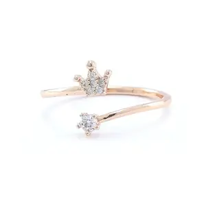 SAYONAM FASHION Crown Stainless Steel Adjustable Ring For Women and Girl